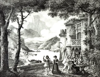 Palco do ato III de Le Chateau de Loch-Leven, de Guilbert de Pixerecourt, para uma apresentação no Theatre de la Gaite, em 3 de dezembro de 1822